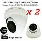 [2 PKG]1080P Security Camera 3.6mm Fixed Lens Dome HD TVI CVI AHD CVBS Analog