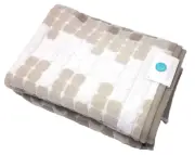 C Home 100% Cotton Bath Towel 2pcs, Tan/White Color