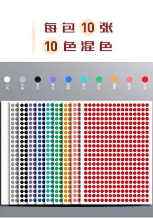 簡繁圓形不干膠貼紙小標簽A4貼紙圓點彩色可粘貼自粘標簽數字編號大號紅色白色號碼貼靶貼空白打印