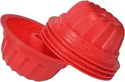 Silicone Fluted Cake Pan (5pc) , 6 inch Diameter, Nonstick Round Cake Mold, Reusable Silicone Baking Mold Suitable for Making Jello, Cake, Gelatin and Mousse bread