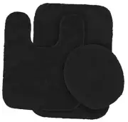 Mk Home Collection 3 Piece Bathroom Rug Set Bath Rug, Contour Mat & Lid Cover