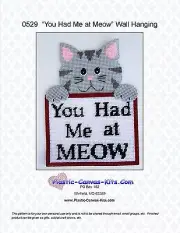"You Had Me at Meow" Cat Wall Hanging-Plastic Canvas Pattern or Kit