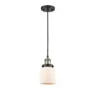 Innovations LED SM Bell 5" Mini Pendant, 201C Series, BAB/WH - 201C-BAB-G51-LED
