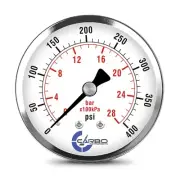 2-1/2" Pressure Gauge - Chrome Plated Steel Case, 1/4"NPT, Back Mnt. 400 PSI