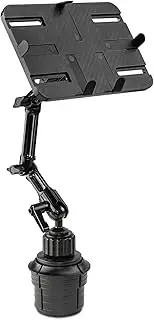 Mount-It! Premium Cup Holder Tablet Mount for Cars, SUVs, Trucks - Commercial Vehicle Tablet ELD Mount, Heavy Duty Aluminum, Adjustable Full Motion Arms, Universal Holder Tray for iPad and Samsung
