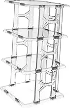 Garneck Outdoor Vertical Shoe Storage Rack - 4 Tier Space-Saving Plastic Shoe Organizer for Entryway Closet and Garden Multi Layer Sneaker Tower for Efficient Shoe Management