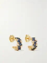[Suzanne Kalan] Suzanne Kalan - 18-karat Gold, Sapphire And Diamond Hoop Earrings - One size One size Gold