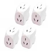 4x Sansai 10 Amp Double Adaptor Home Adapter Plug/Socket Outlet Angled Splitter