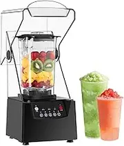 2L Commercial Maker Slushy Machine, 360° Stirring Slushy Machines with Sound Enclosure, Broken Wall Cooking Machine with Smart Panel, Smoothie Maker, for Home Cocktail Ice Coffee