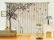 Leaf Little Black Dots 3D Curtains Blockout Photo Printing Curtains Drape Fabric
