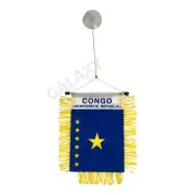 Congo Democratic Republic Mini Banner / Double Sided Mini Conga Car Window Flag