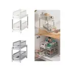 under Sink Organiser Pull Out Cabinet Organizer Bathroom 2 Tier Practical Slide