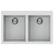 Artusi Granitek Double Bowl Sink - White