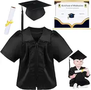 Cozypower Baby Graduation Cap and Gown for Infant Toddler Costume With Certificate for Preschool Nicu Gift