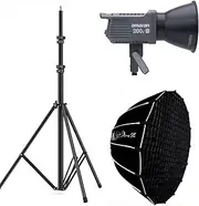 Aputure Amaran 200d S with Light Dome SE Softbox and Light Stand Kit, 200w 5600K Daylight Point-Source Led Video Light Wireless Bluetooth App Control