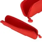 Mini Pen Silicone Storage Bag Travel Pencil Zipper Pouch For Cosmetic Red