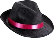 [UxicRuya] Fedora Hat Jazz Hat Trilby Hat Men Disco Cap Dress Hat Panama Hat Top Hat for Outdoor Rave Mardi Gras Festival Party Favor Black