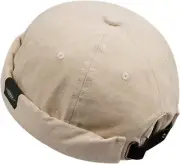Croogo Brimless Docker Cap Unisex Rolled Cuff Harbour One Size, M-ct84-beige