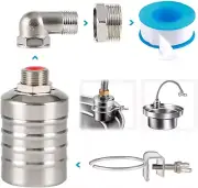 Float Valve,1/2" to 3/4'' Water Level Control Float Valve, 304 Stainless Steel F