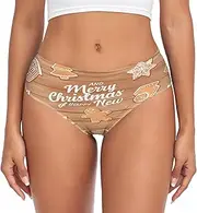 [RPLIFE] Gingerbread Cookies Brown Briefs, Breathable Underwear Women, Women Comfort Panties, Womens Medium Briefs, Gingerbread Cookies Brown, Medium