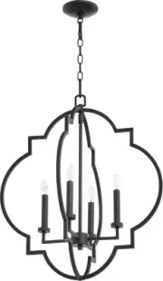 Quorum International 6942-4 Dublin 4 Light 22"W Pendant - Noir