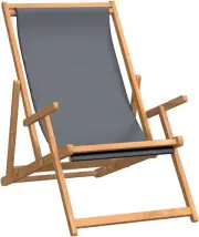 Solid Wood Teak Folding Beach Chair Outdoor Garden Backyard Terrace Balcony Deck