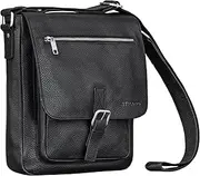 [STILORD] Renato' Classic Leather Men's Shoulder Bag Medium Large Bag Tablet 11 Inch Men's Shoulder Bag for DIN A4 Documents Crossbody Messenger Bag Genuine Leather