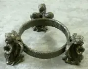 Triple Angel Pewter Egg or Sphere Stand