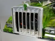 Aluminum Front Grill + 1.7cm KW Logo Emblem Tamiya R/C 1/14 King Grand Hauler
