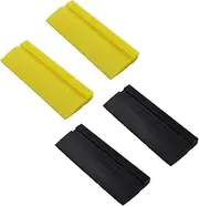4Pcs Soft Rubber Squeegee Blade for Car Vinyl Wrapping, Window Tint Film Installation, Car Decal, Home Glass/Mirror/Window Cleaning as Water Blade Black and Yellow