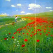Art Merse Field of Poppies Mural Ceramic Backsplash Bath Tile #1272