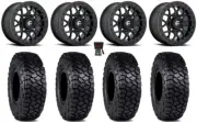 Fuel Tech Beadlock 15" Wheels Bk 30" Intersect Tires Can-Am Defender