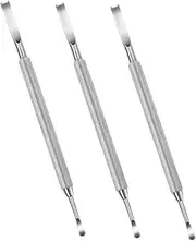 Baluue 3pcs Stainless Steel Nail Art Tools Cuticle Pusher Gel Polish Remover Nail Cleaner