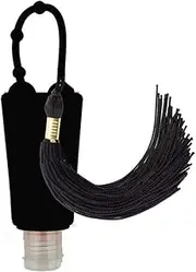 Hand Sanitizer Holder Black Tassel Hand Sanitizer Holder for Backpack, For 1 oz Bottle Case (Black)