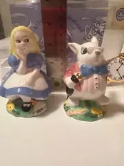Alice in Wonderland and White Rabbit Salt Pepper Shakers Paul Cardew Design NIB