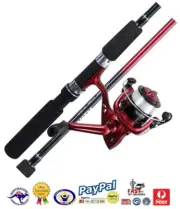 *AUS QLTY Kids Pro Fishing Rod Reel Combo Set Ugly Angler Spinning Fly 6" Foot*