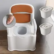 Practical Convenient Camping Toilet Portable Toilet, Camping Toilet, Outdoor Emergency, Camping, Hiking, Traffic Jam, Driving Travel Summer Car Travel Outdoor Toilet (Color : Brown, Size : 2)