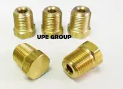 BRASS CORED HEX PLUG MALE 1/8 NPT THREADS PIPE FITTING AIR WATER BOAT QTY 5