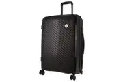 Pierre Cardin Inspired Milleni Checked Luggage Bag Travel Carry On Suitcase 65cm (82.5L) - Black