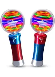 Artcreativity 2 Light up Magic Ball Toy Wand for Kids - Flashing LED Wand Sealed