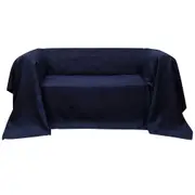 Micro-suede Couch Slipcover Navy Blue 210 x 280 cm vidaXL