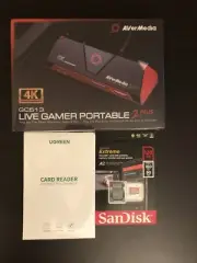 AVerMedia Live Gamer Portable 2 Plus + SanDisk 128GB + SD Card Reader Bundle