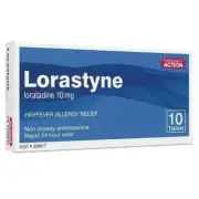 Loratadine 10mg 10 Tabs LORASTYNE Anti Histamine for Allergy Claratyne generic