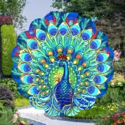 Peacock Wind Spinner Metal Hanging Outdoor Indoor Kinetic Yard Garden Decoration