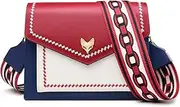 [FOXLOVER] Embroidery Crossbody Bags for Women Medium Size Designer Leather Purses Foxhead Metal Guitar Shoulder Strap