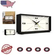 Cream Dial Mid-Century Designer Clock - Silent Quartz Mantel Decor for Bedrooms