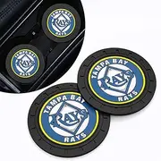 TMNING for Tampa Bay Devil Rays Car Cup Holder Coasters, Silicone Non-Slip Auto Cup Holder Insert Coaster for Tampa Bay Devil Rays Baseball Fans, Unisex Car Cup Mat, 2PCS