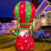 6.5FT Christmas Inflatable Christmas Hot Air Balloon Decoration, Blow up Outdoor
