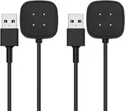 T Tersely (2 Pack) 1M Long Charging Cable Clip Charger for Fitbit Versa 3 / Sense 2020, 1M/3.3ft Cord for Fitbit Versa3 Sense Smart Watch