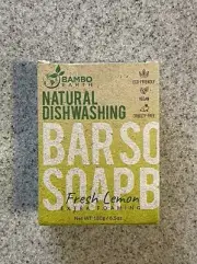 Bamboo Natural Solid Dishwashing Soap Fresh Lemon Extra Foaming